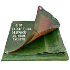 Green/Brown L-Grade Tarpaulin 5m x 8m