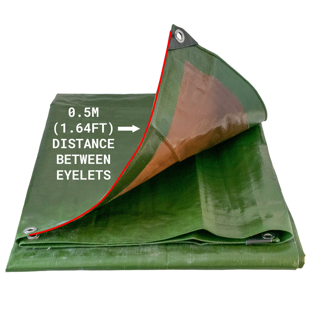 Green/Brown L-Grade Tarpaulin 4m x 4m