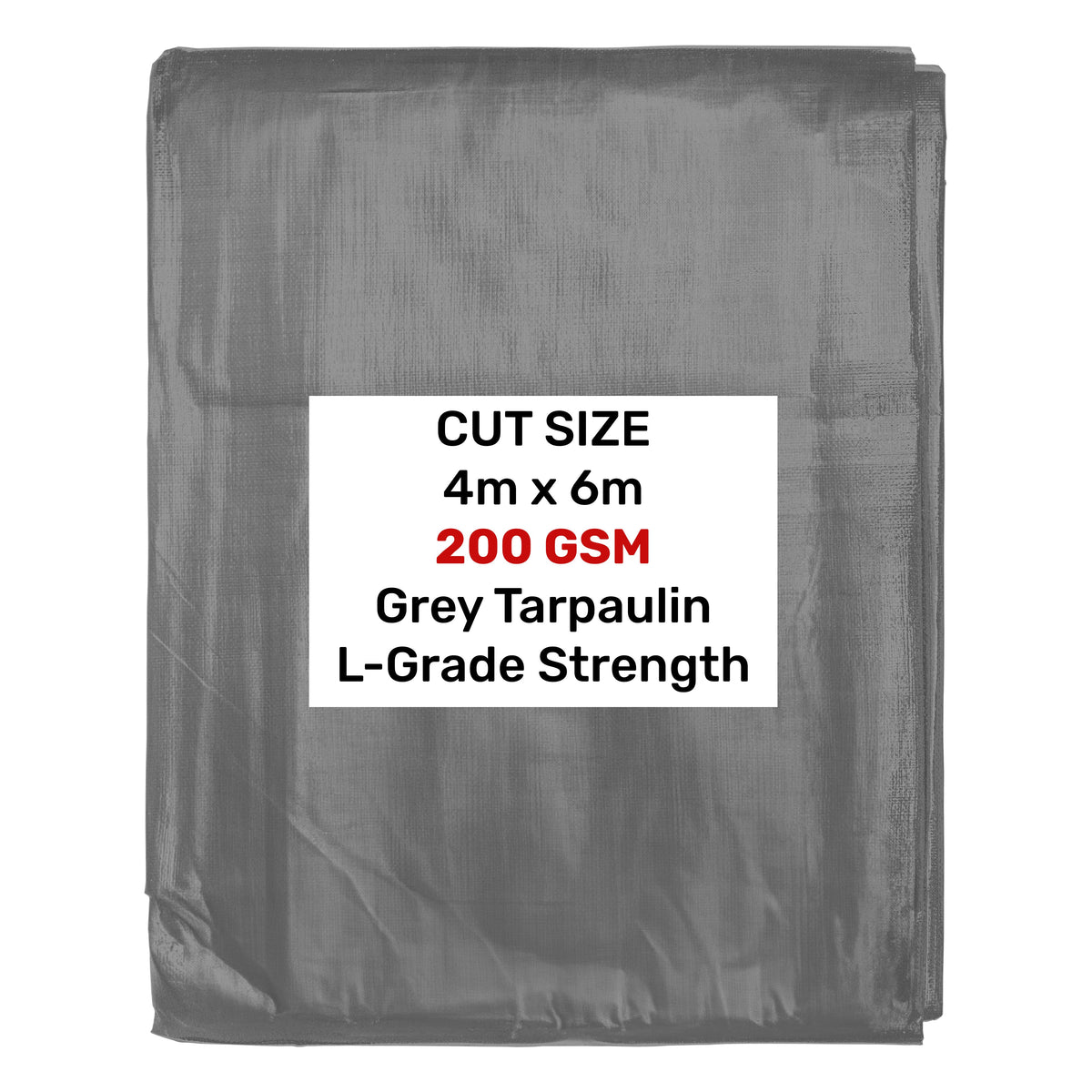 Grey L-Grade Tarpaulin 4m x 6m