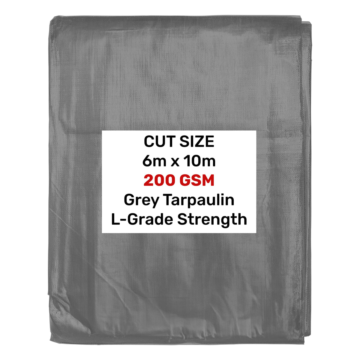 Grey L-Grade Tarpaulin 6m x 10m