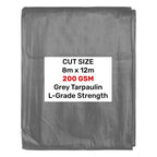 Grey L-Grade Tarpaulin 8m x 12m