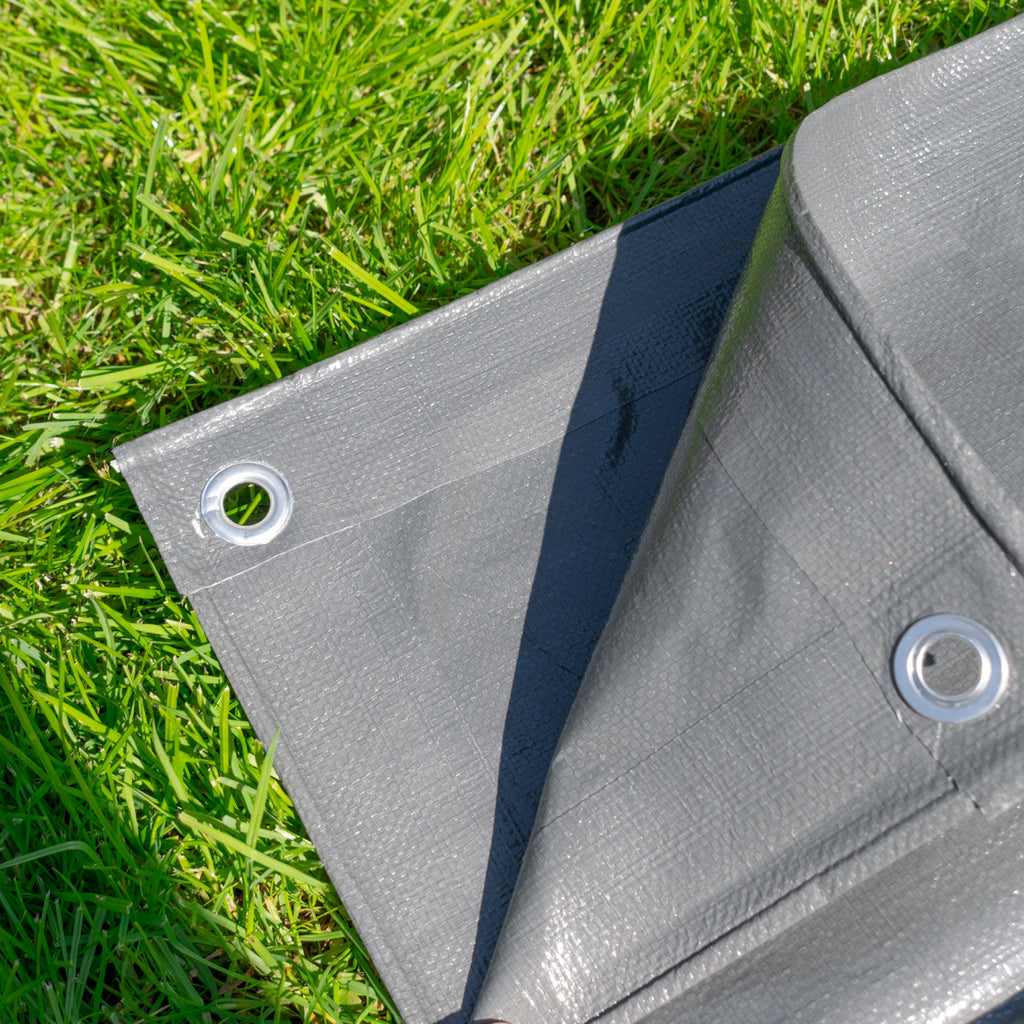 Grey L-Grade Tarpaulin 6m x 8m