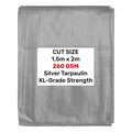Silver XL-Grade Tarpaulin 1.5m x 2m
