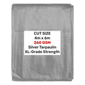 Silver XL-Grade Tarpaulin 4m x 6m