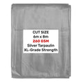 Silver XL-Grade Tarpaulin 6m x 8m