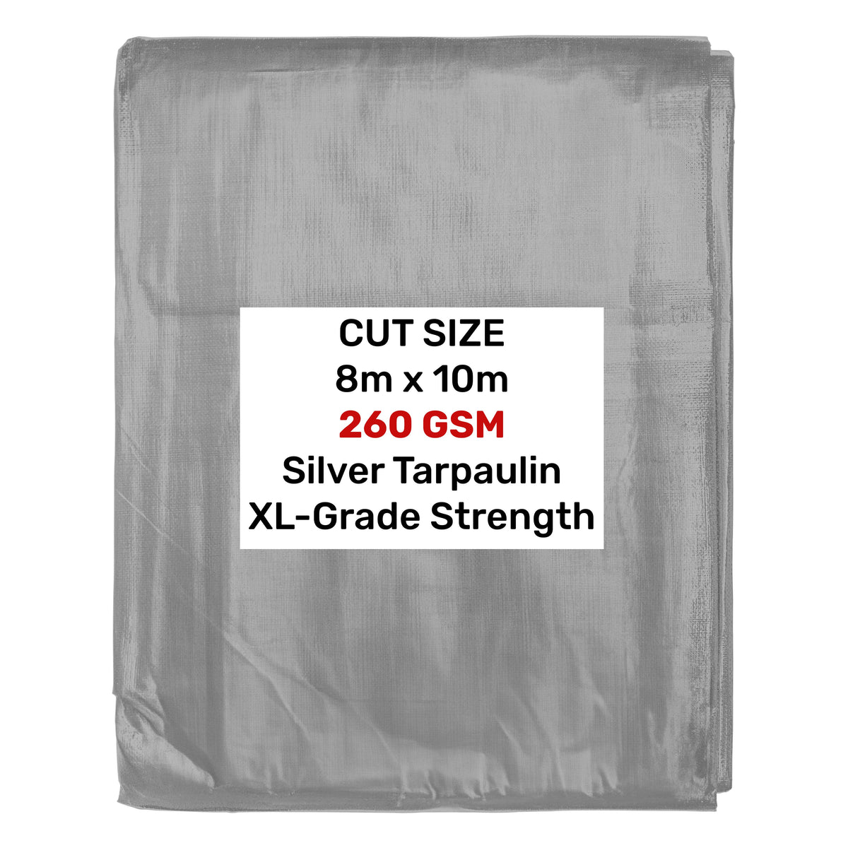 Silver XL-Grade Tarpaulin 8m x 10m