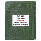 Green M-Grade Tarpaulin 1.5m x 2m