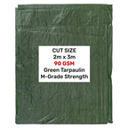 Green M-Grade Tarpaulin 2m x 3m