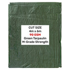 Green M-Grade Tarpaulin 4m x 6m