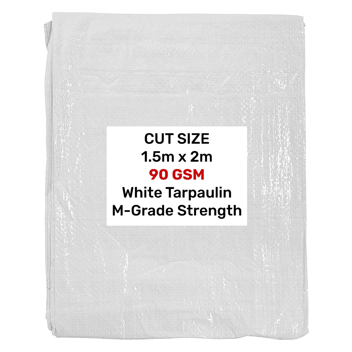 White M-Grade Tarpaulin 1.5m x 2m