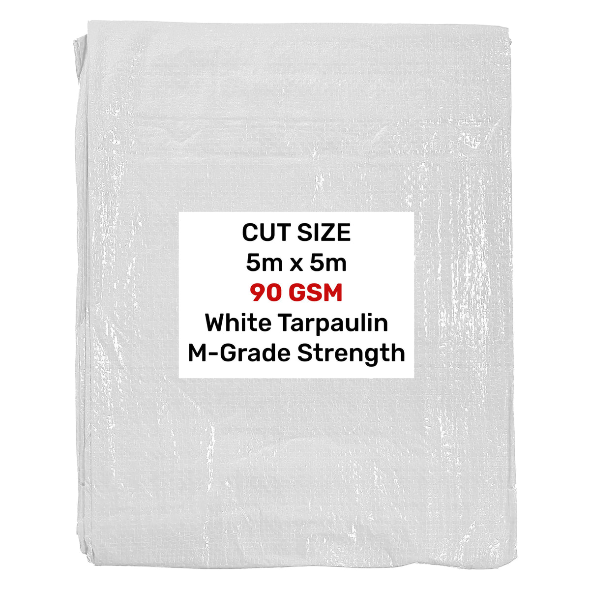 White M-Grade Tarpaulin 5m x 5m