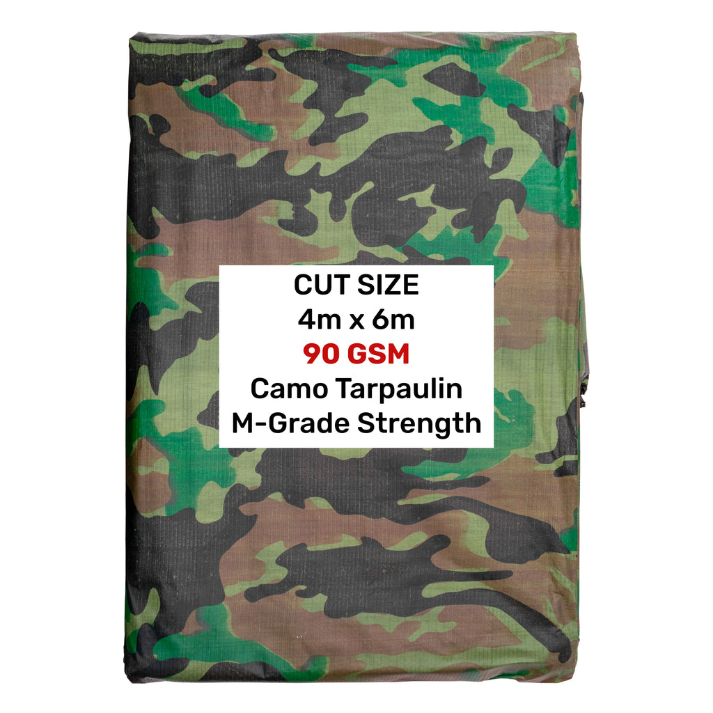 Camouflage M-Grade Tarpaulin 4m x 6m
