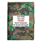 Camouflage M-Grade Tarpaulin 4m x 6m