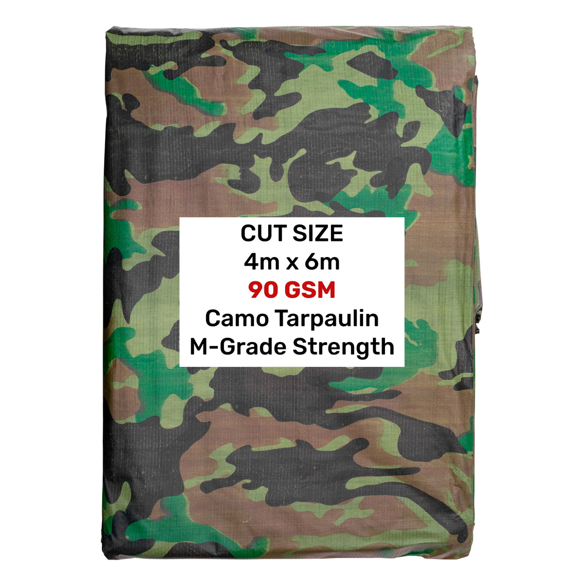 Camouflage M-Grade Tarpaulin 4m x 6m