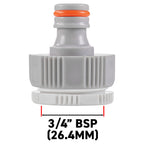 Female Tap Connector 1" or 3/4" BSP Female, Gray/White