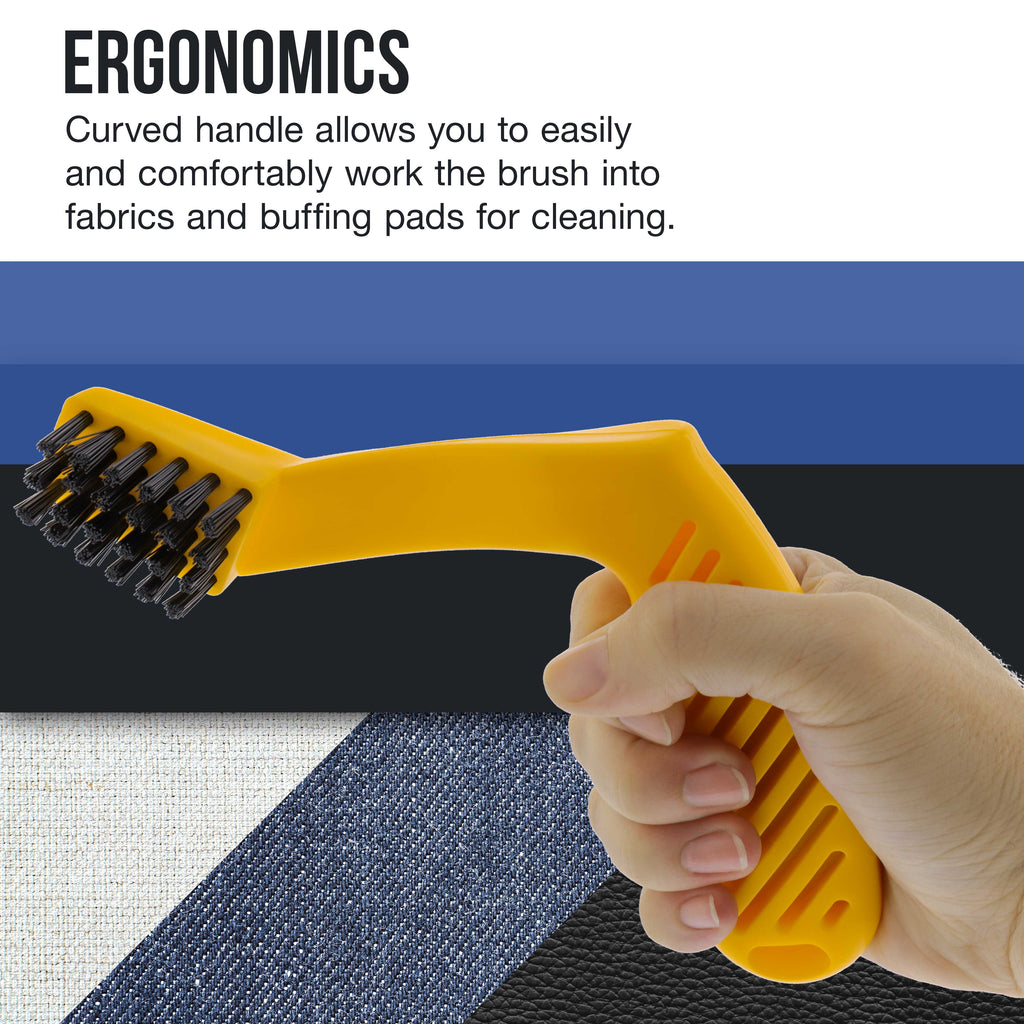 '- Foam Buffing Pad Conditioning Brush - Nylon Bristle Cleaning Recondition Tool for Polishing, Compound Polisher Pads - Car Auto Detailing