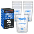 20 oz. (600ml) Graduated Plastic Mixing Cups - Box of 25 - Disposable Plastic Measuring Cups for Liquids, Paints, Resin, Epoxy, Art, Kitchen - Ratios