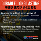 Rubber Eraser Wheel with Drill Adapter (Pack of 12) Decal Remover Wheel - Sticker Remover Tool - Pinstripe Removal - Emblem Removal Tool - Removes