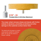 Rubber Eraser Wheel with Drill Adapter (Pack of 2) Decal Remover Wheel - Sticker Remover Tool - Pinstripe Removal - Emblem Removal Tool - Removes