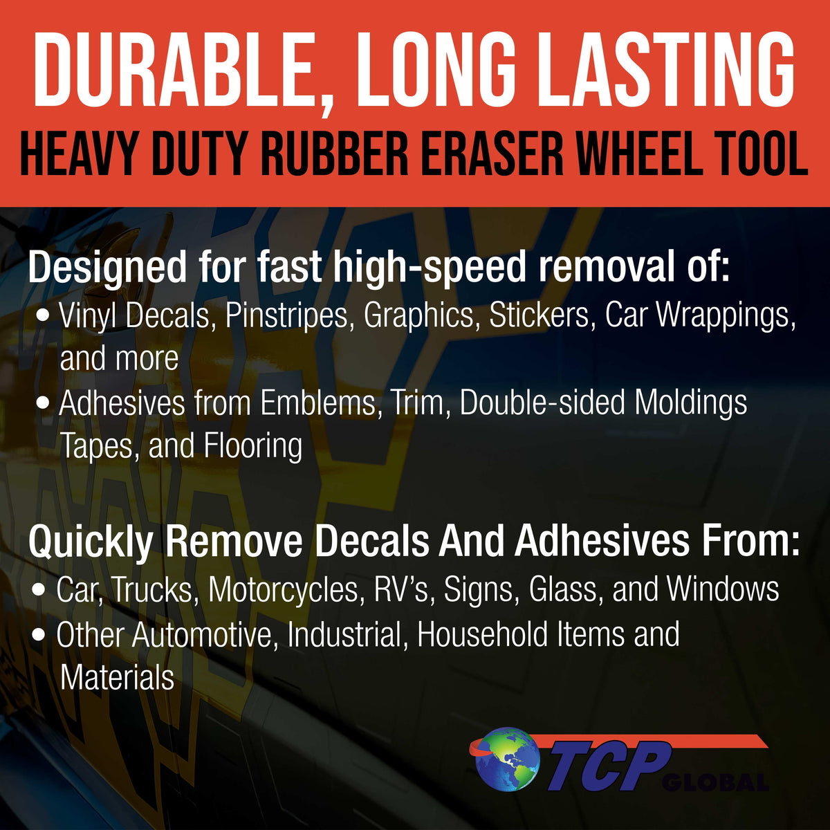 Rubber Eraser Wheel with Drill Adapter (12 Pack) - 4" Knobby Slotted Edge Pad - Decal Remover Wheel - Sticker Remover Tool - Removes Adhesives on