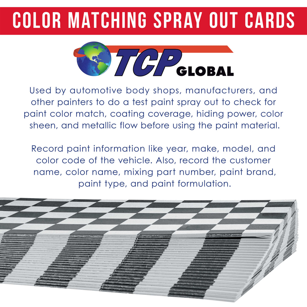 Paint Color Matching Spray Out Cards (Pack of 100) - Checkered Test Panels for Coating Coverage, Hiding Power, Sheen, Automotive, Bodyshop