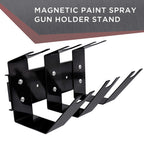 Magnetic Paint Spray Gun Holder Stand, Holds 3 Gravity Feed HVLP Guns - Attach Spray Booth Wall, Mix Room, Workstation Cabinet, Body Shop
