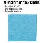Pure Blue Low Tack Superior Tack Cloth, 12-Pack, Automotive & Woodworking, Dust/Stain/Paint Rags, Tac Cloth for Autobody
