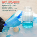 6-Pack Wool Daubers with Clear Plastic Bottles, 4 oz. (120 ml) - Safety Lids, Applicator Ball Brushes for Leather Dye, Dyeing, Painting, Gluing, DIY