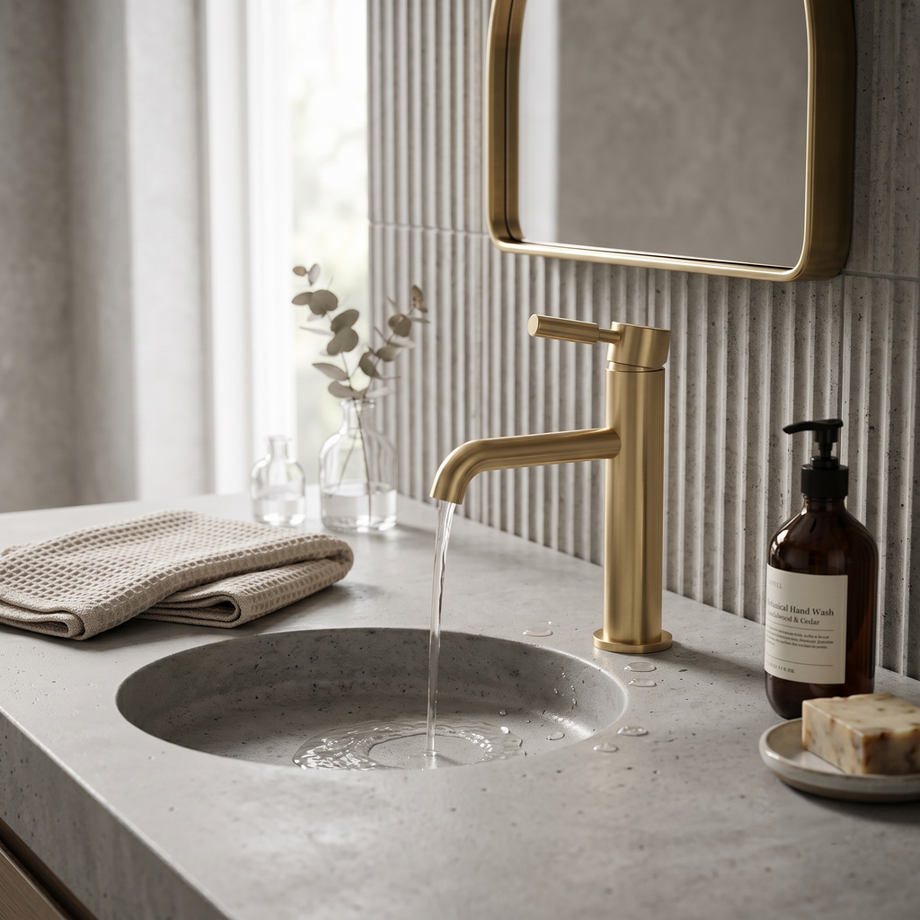 Meander Tec Lever Basin Mixer Tap with Waste