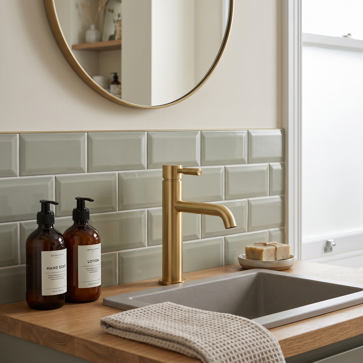 Meander Tec Lever Basin Mixer Tap with Waste