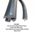 EPDM Rubber Glazing Strip with Filler – 6mm Glass & Panel Seal (25mm Width)