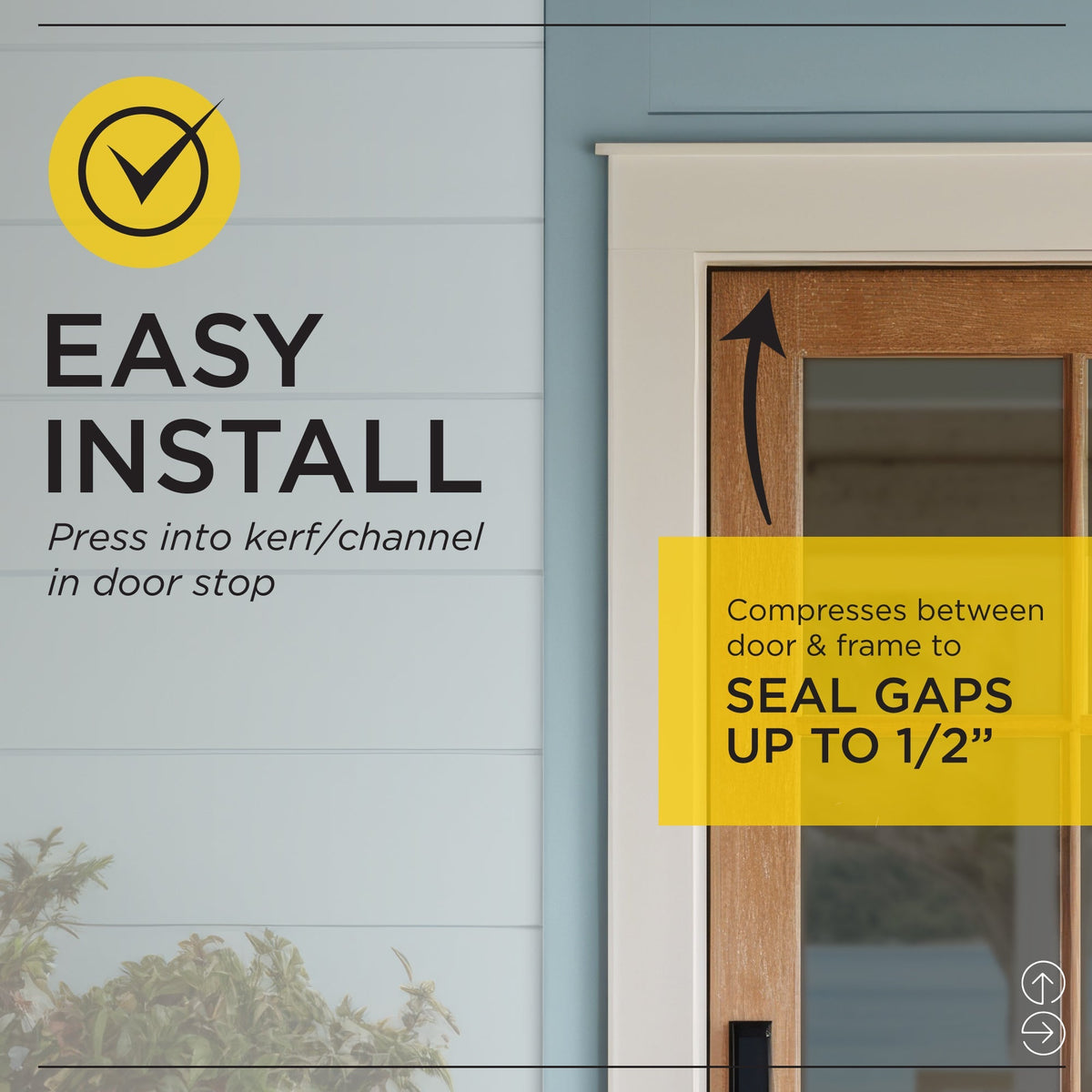 Heavy-duty Aluminum & Premium Rubber Screw-On Top and Sides Door Seal Kit
