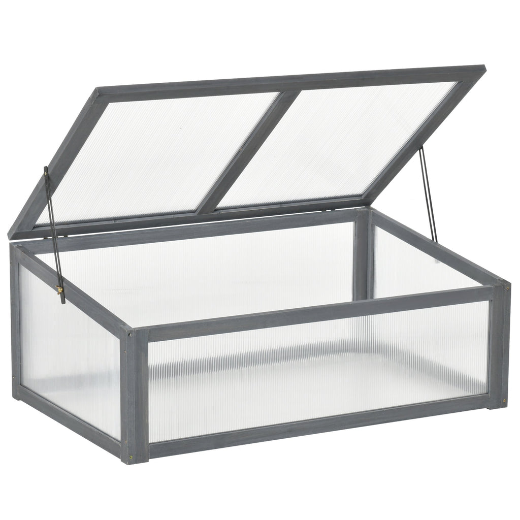 NookGrow Ground Cold Frame Greenhouse, 39" x 26" x 16", Gray