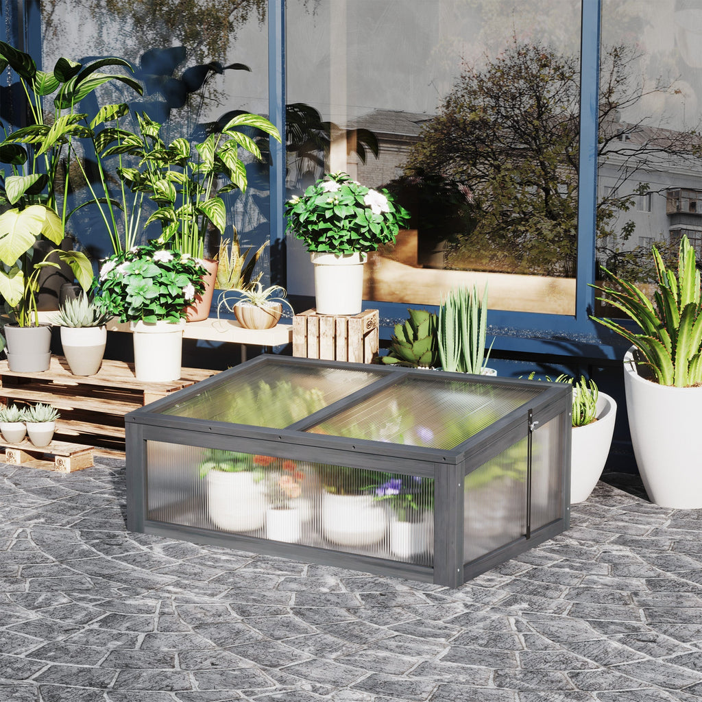NookGrow Ground Cold Frame Greenhouse, 39" x 26" x 16", Gray