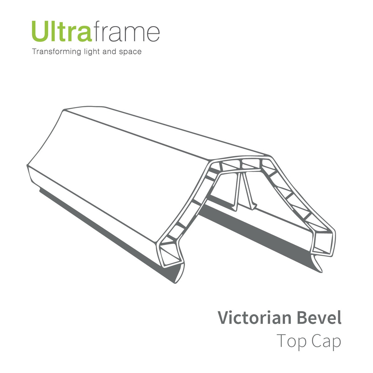 Ultraframe Chambered Glazing Bar Top Cap