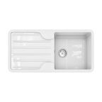 Traditional Gloss White Comite Single Bowl Kitchen Insert and Drainer