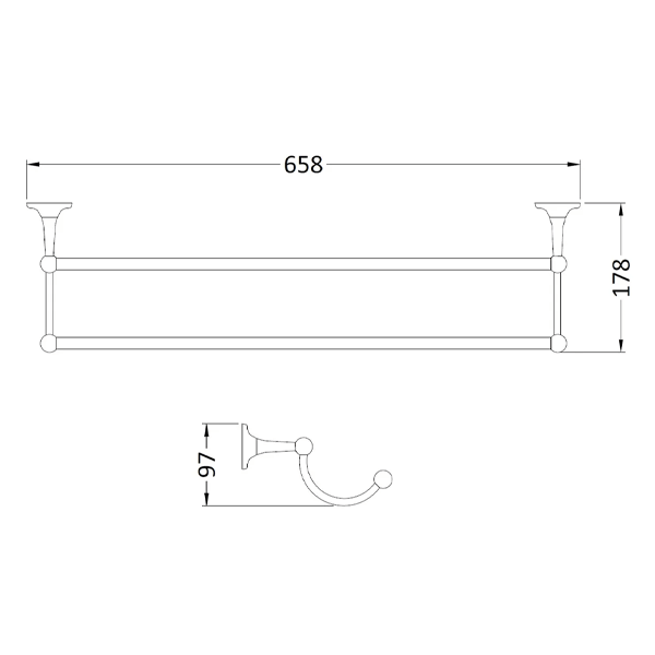 Traditional Double Towel Rail