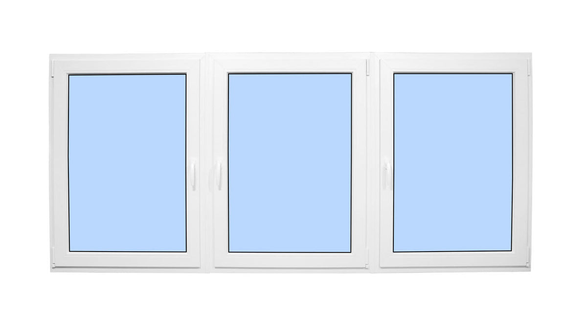 90"x20" Triple Sash European uPVC Tilt and Turn Window