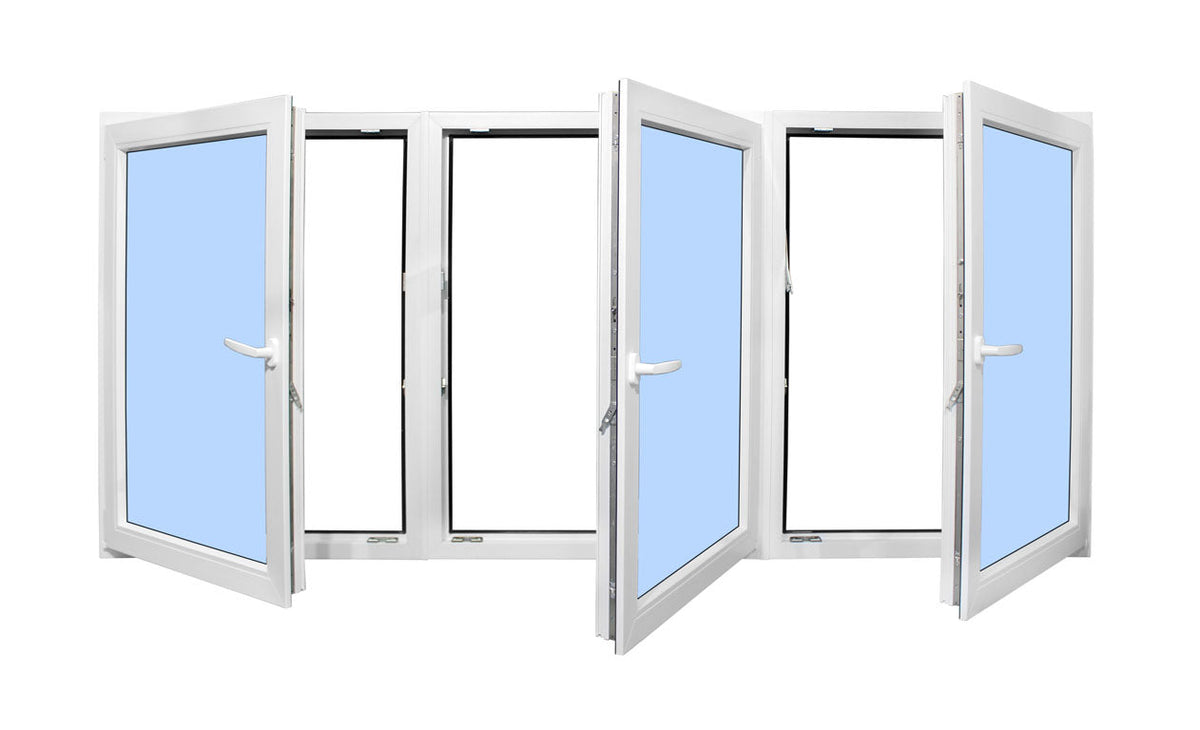 90"x20" Triple Sash European uPVC Tilt and Turn Window