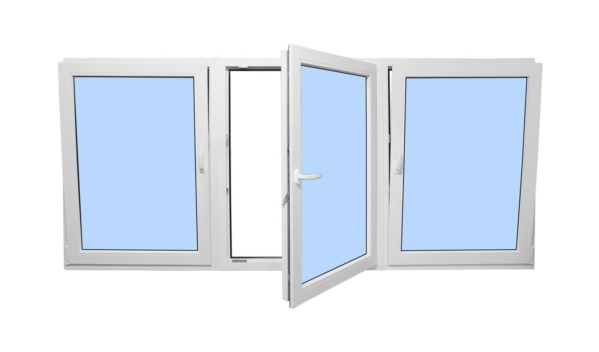 90"x20" Triple Sash European uPVC Tilt and Turn Window