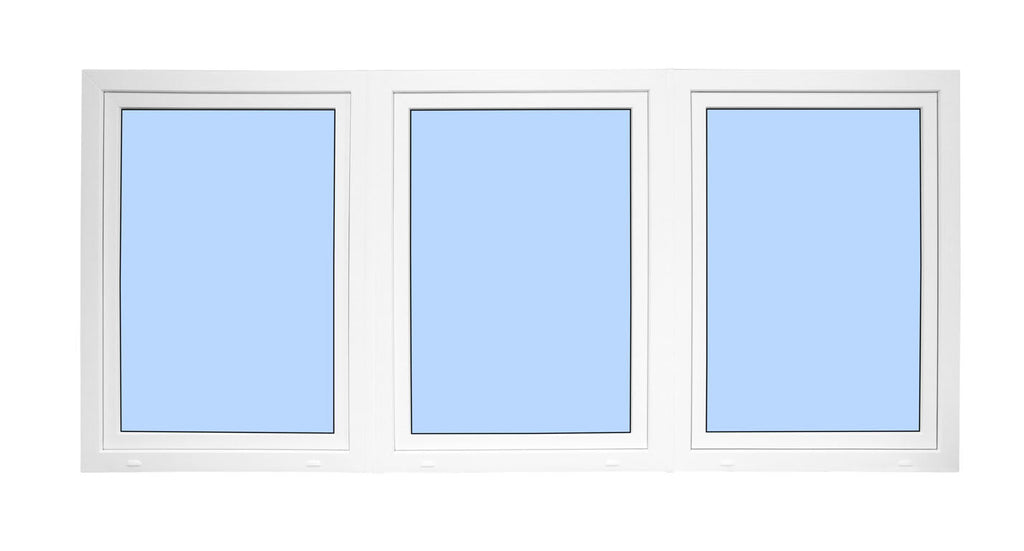 96"x42" Triple Sash European uPVC Tilt and Turn Window