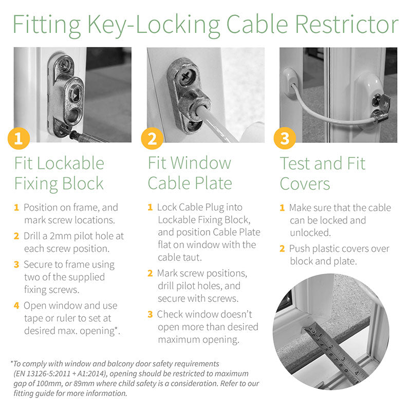 Key-Locking Window Cable Restrictor