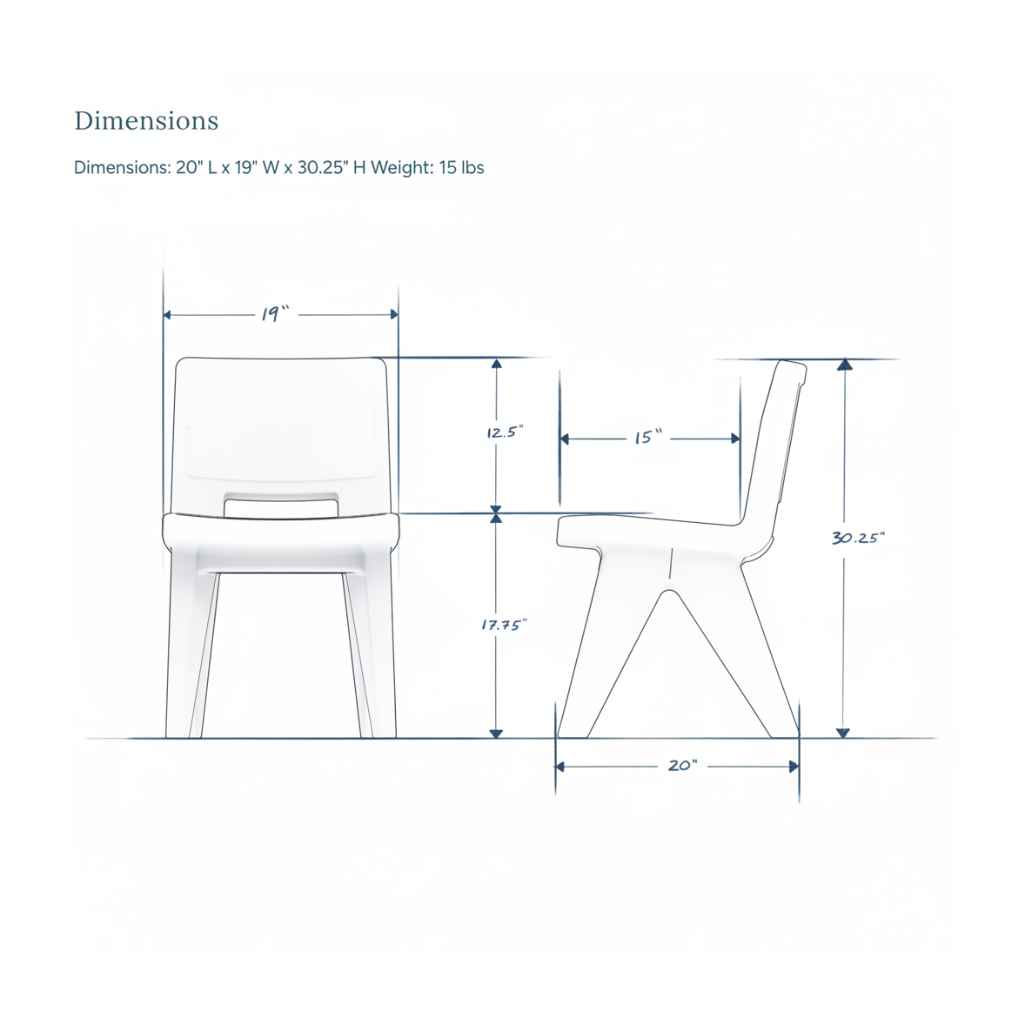 Fresco Modern Outdoor Dining Chair – Marine-Grade Polyethylene Patio Chair