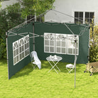 Gazebo Side Panels for 3x3(m) or 3x4(m) Pop Up Gazebo, 2 Pack Sides Replacement, Green