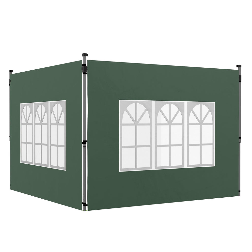 Gazebo Side Panels for 3x3(m) or 3x4(m) Pop Up Gazebo, 2 Pack Sides Replacement, Green