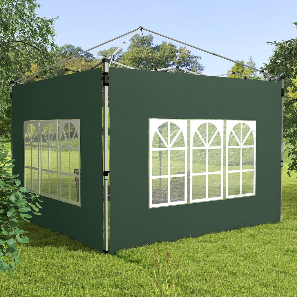 Gazebo Side Panels for 3x3(m) or 3x4(m) Pop Up Gazebo, 2 Pack Sides Replacement, Green