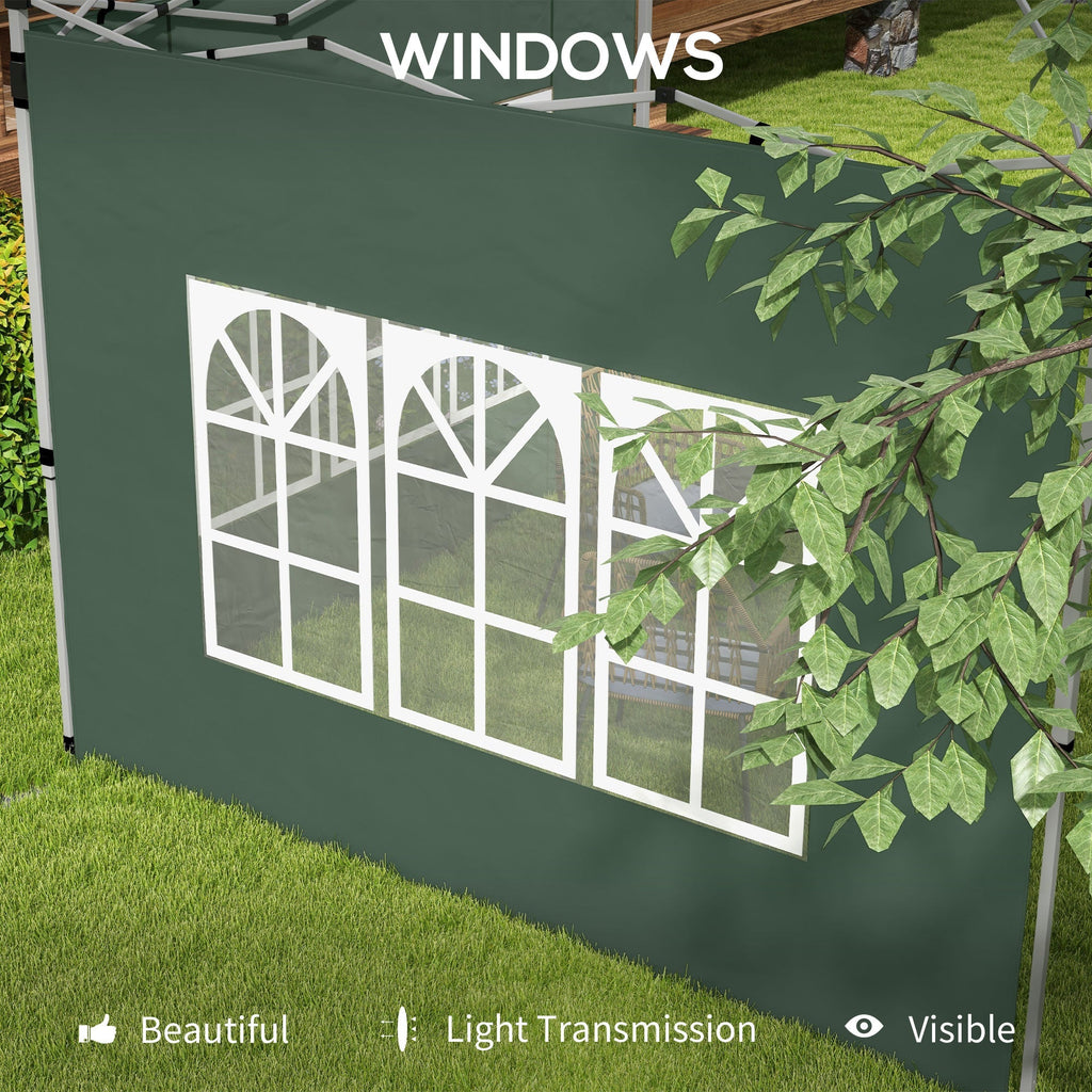 Gazebo Side Panels for 3x3(m) or 3x4(m) Pop Up Gazebo, 2 Pack Sides Replacement, Green