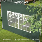 Gazebo Side Panels for 3x3(m) or 3x4(m) Pop Up Gazebo, 2 Pack Sides Replacement, Green