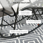 2pc Patio Foldable Rocking Chair Set w/ Breathable Mesh Seat, Backrest & Headrest, Cream White
