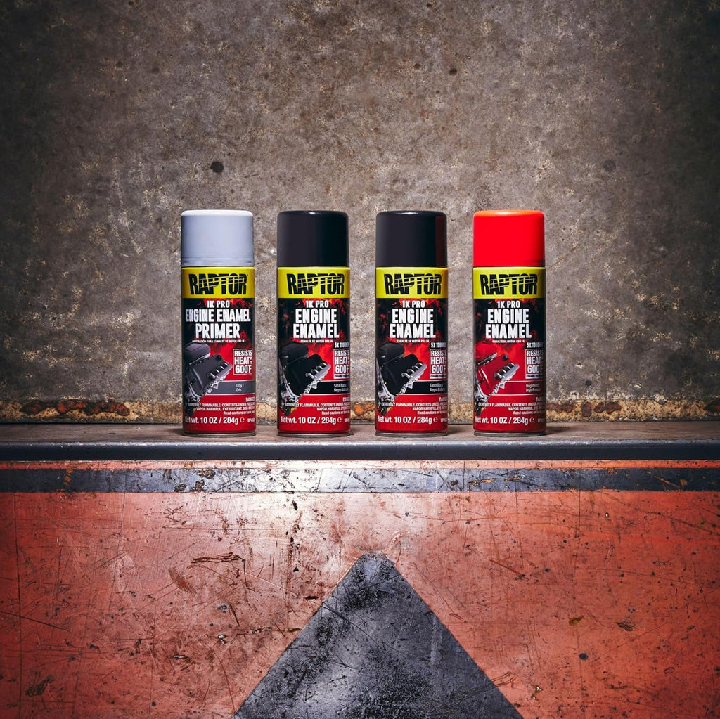 Engine Enamel Primer Spray, Professional Grade, Superior Adhesion For High Heat, Gloss Black
